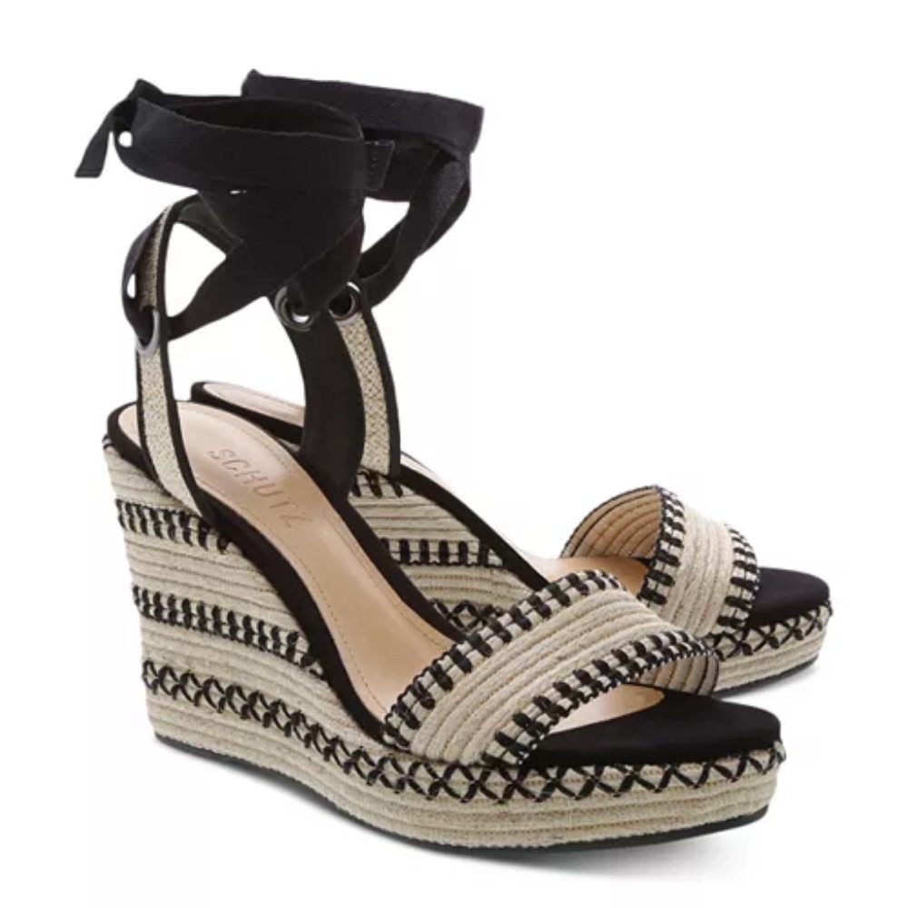 SCHUTZ Electra High Heel Wedge Sandals.